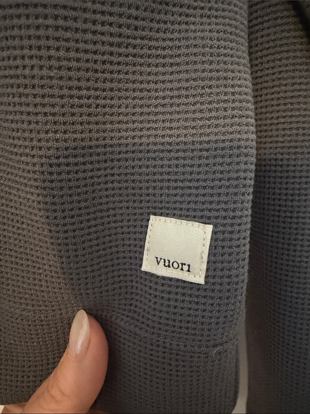 Vuori Bayview Cozy waffle Hooded Pullover Sweatshirt - Gray - Picture 3 of 5